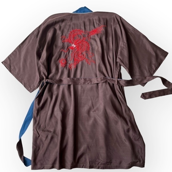 Vintage Double Horse Kimono Jacket w/ Red Dragon Embroidery – Y2K Streetwear S/M - Picture 9 of 16
